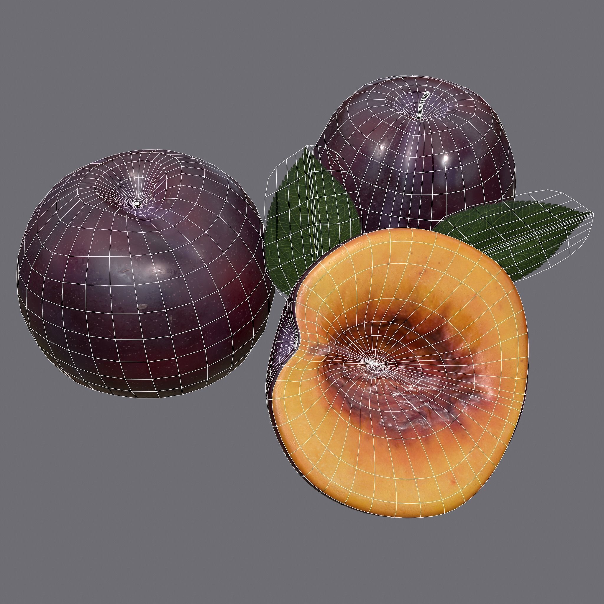 Plum Delicious Purple Low-poly 3D model_30