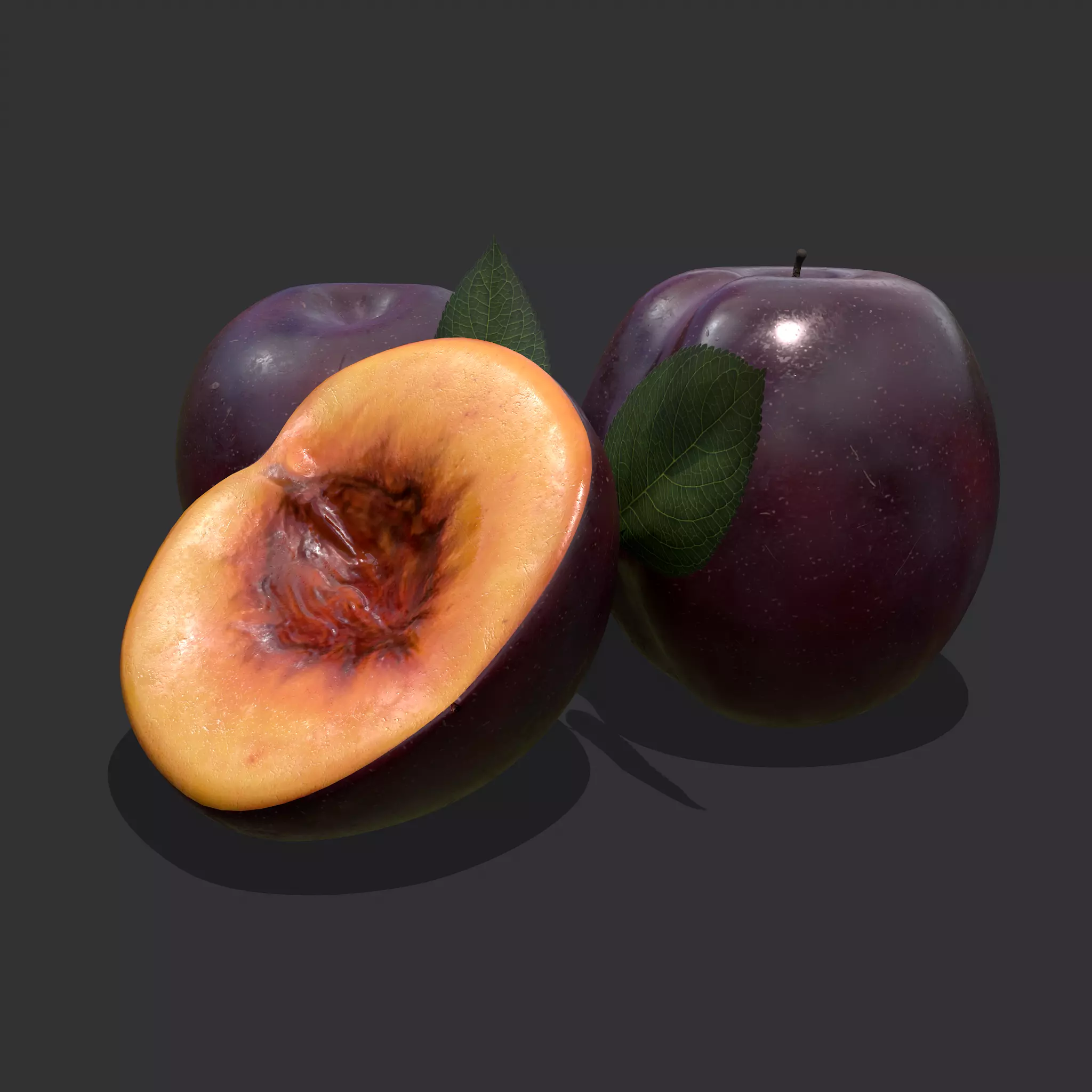 Plum Delicious Purple Low-poly 3D model_0