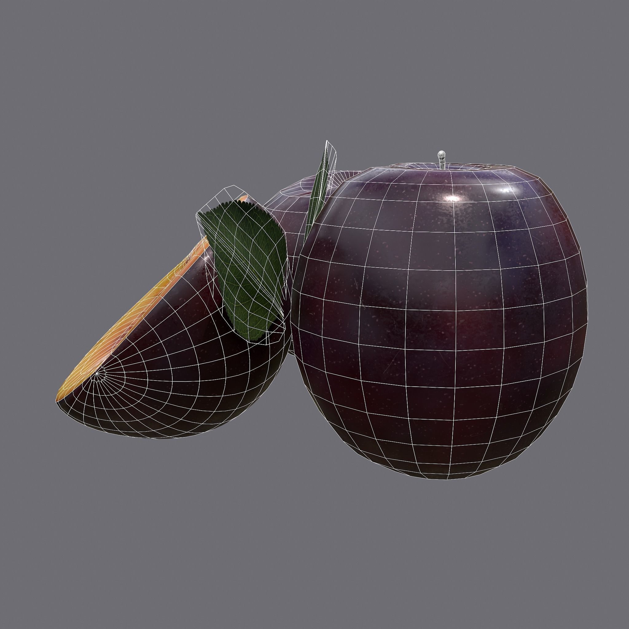 Plum Delicious Purple Low-poly 3D model_35