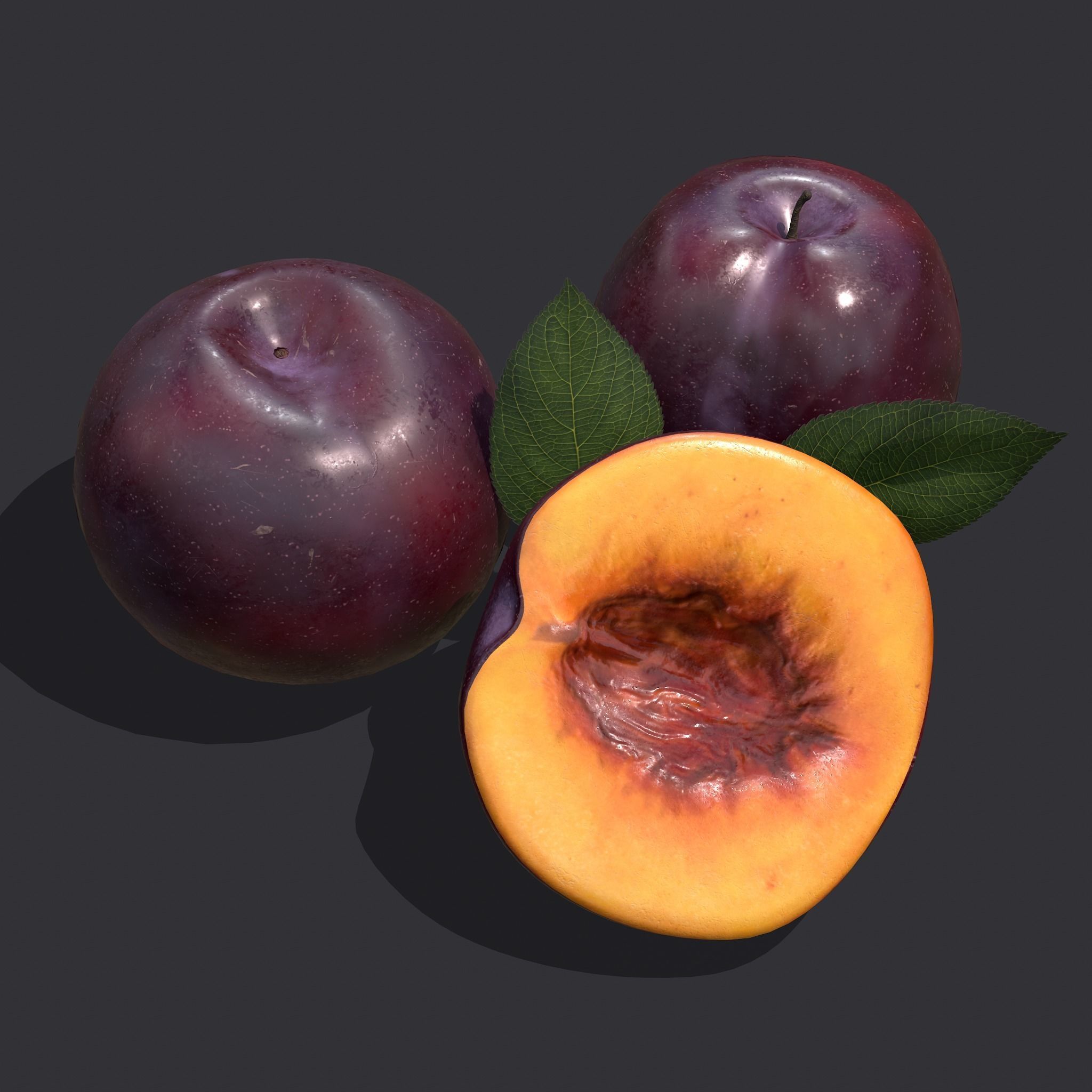 Plum Delicious Purple Low-poly 3D model_17