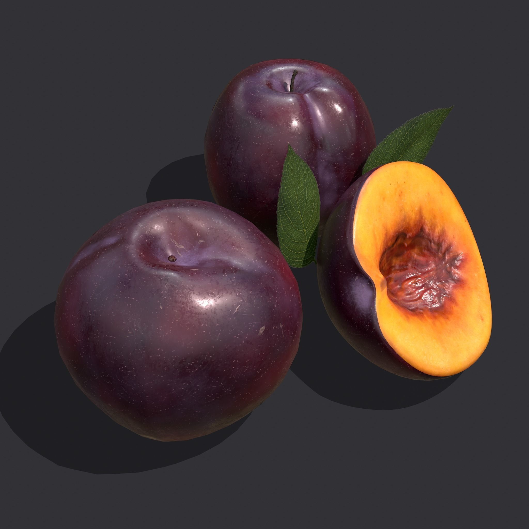 Plum Delicious Purple Low-poly 3D model_18