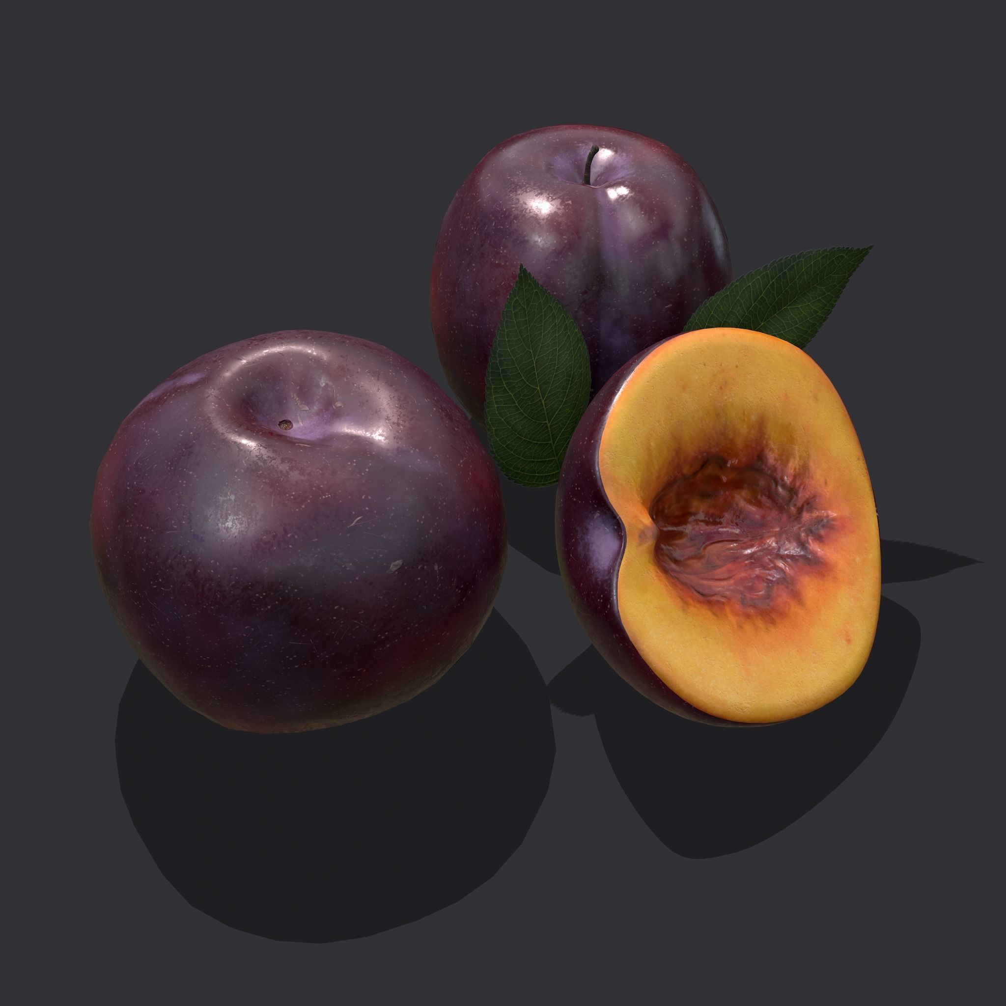 Plum Delicious Purple Low-poly 3D model_24