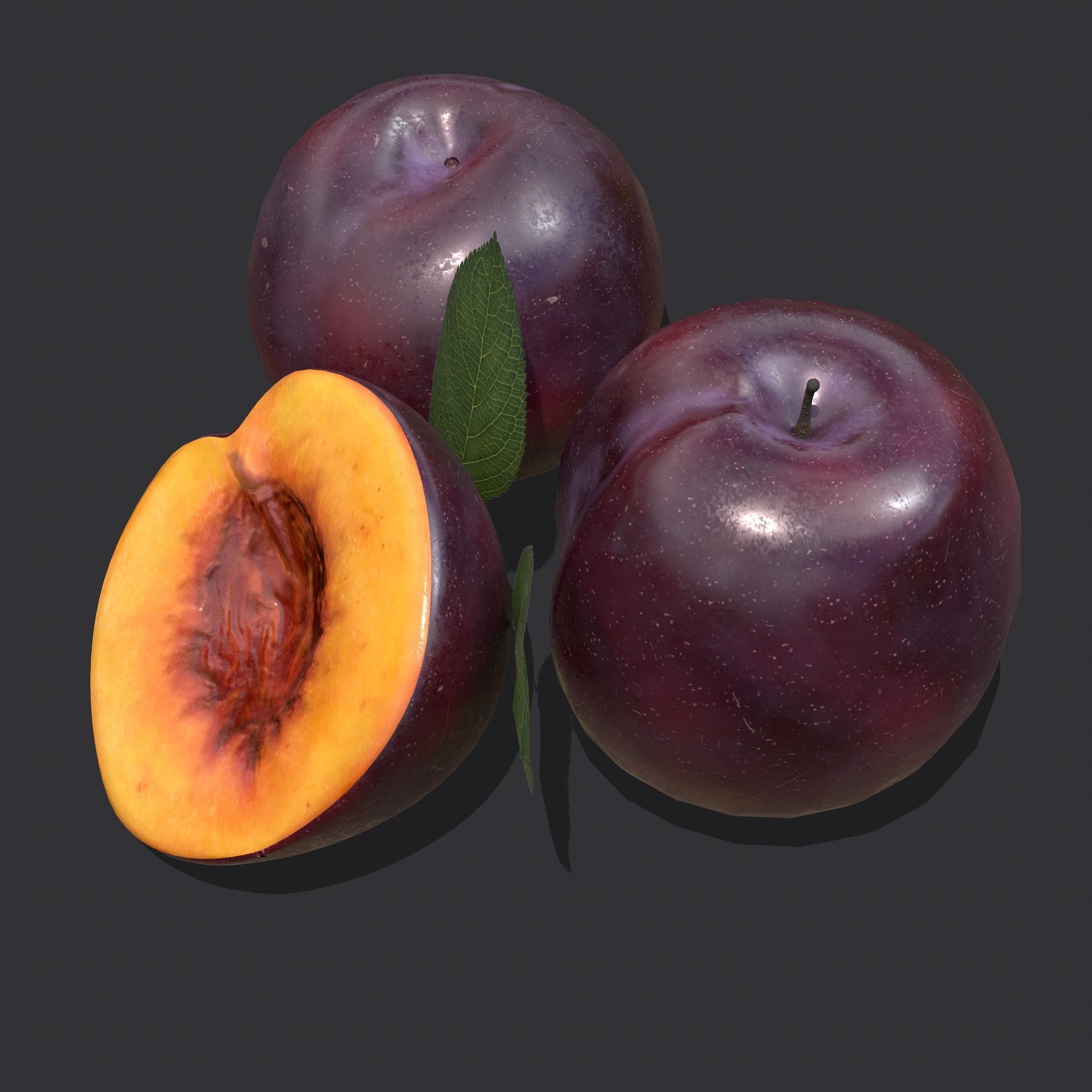 Plum Delicious Purple Low-poly 3D model_2