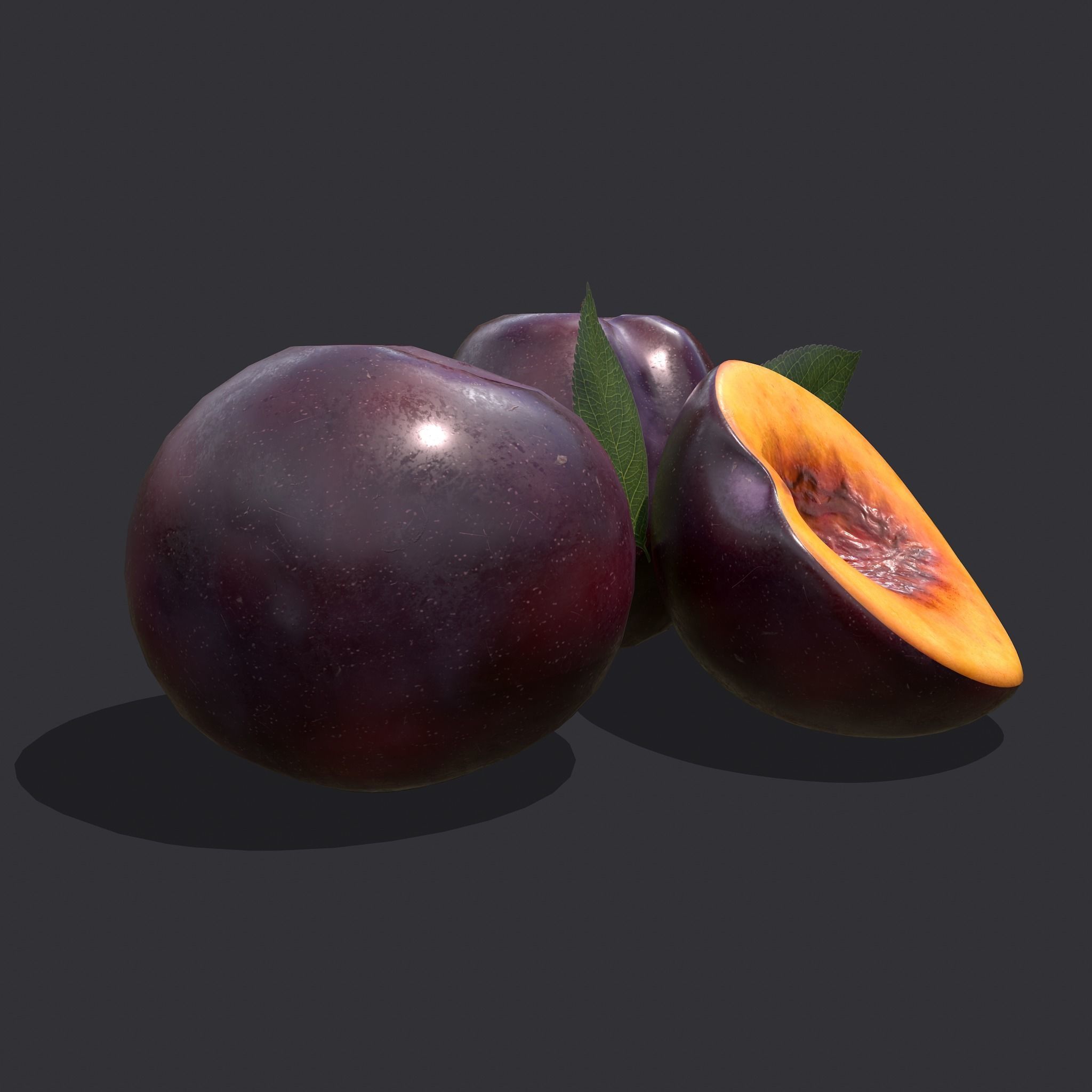 Plum Delicious Purple Low-poly 3D model_20