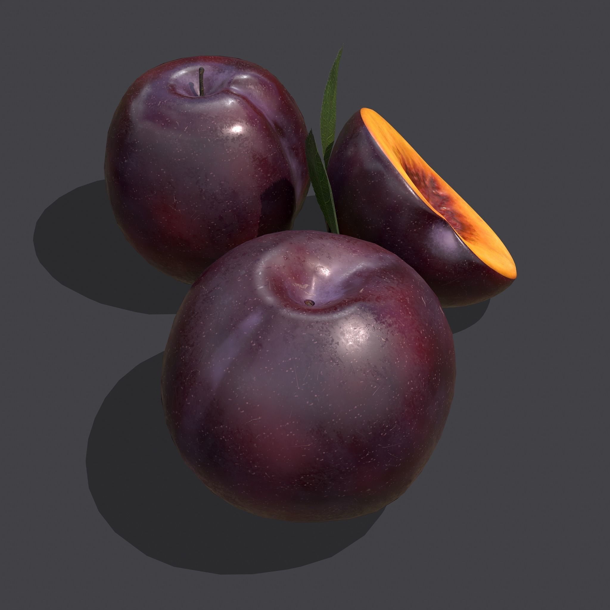Plum Delicious Purple Low-poly 3D model_12
