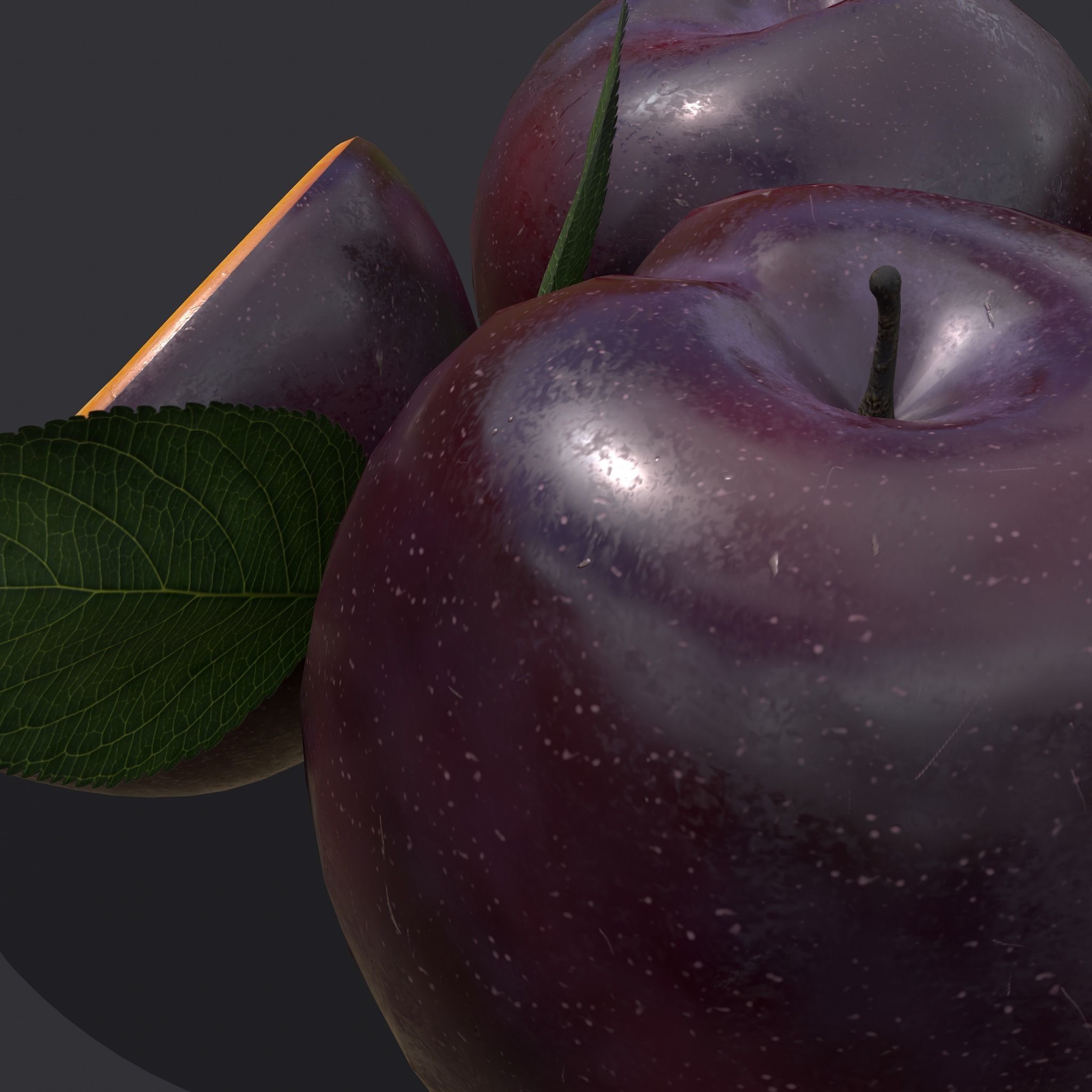 Plum Delicious Purple Low-poly 3D model_25