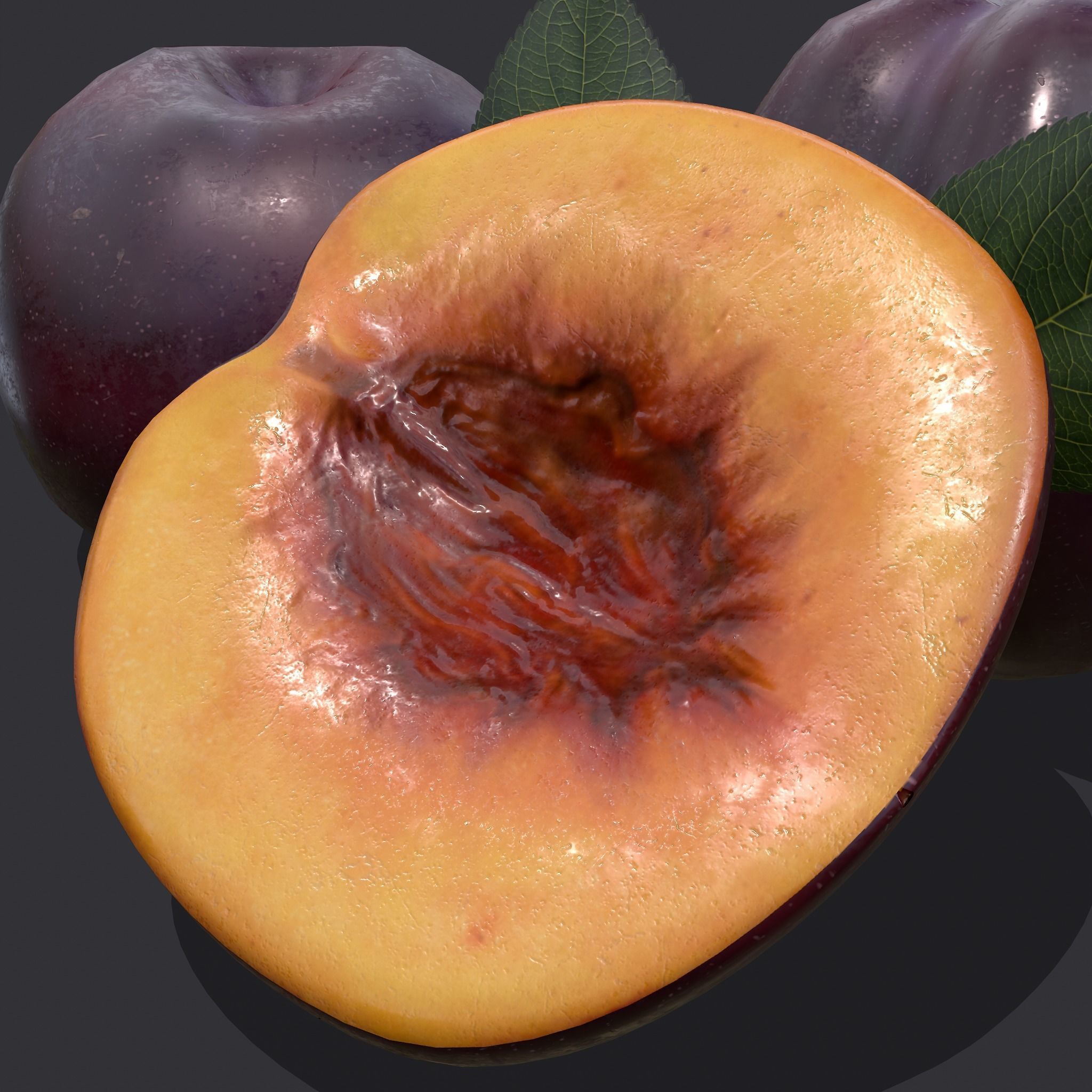 Plum Delicious Purple Low-poly 3D model_27