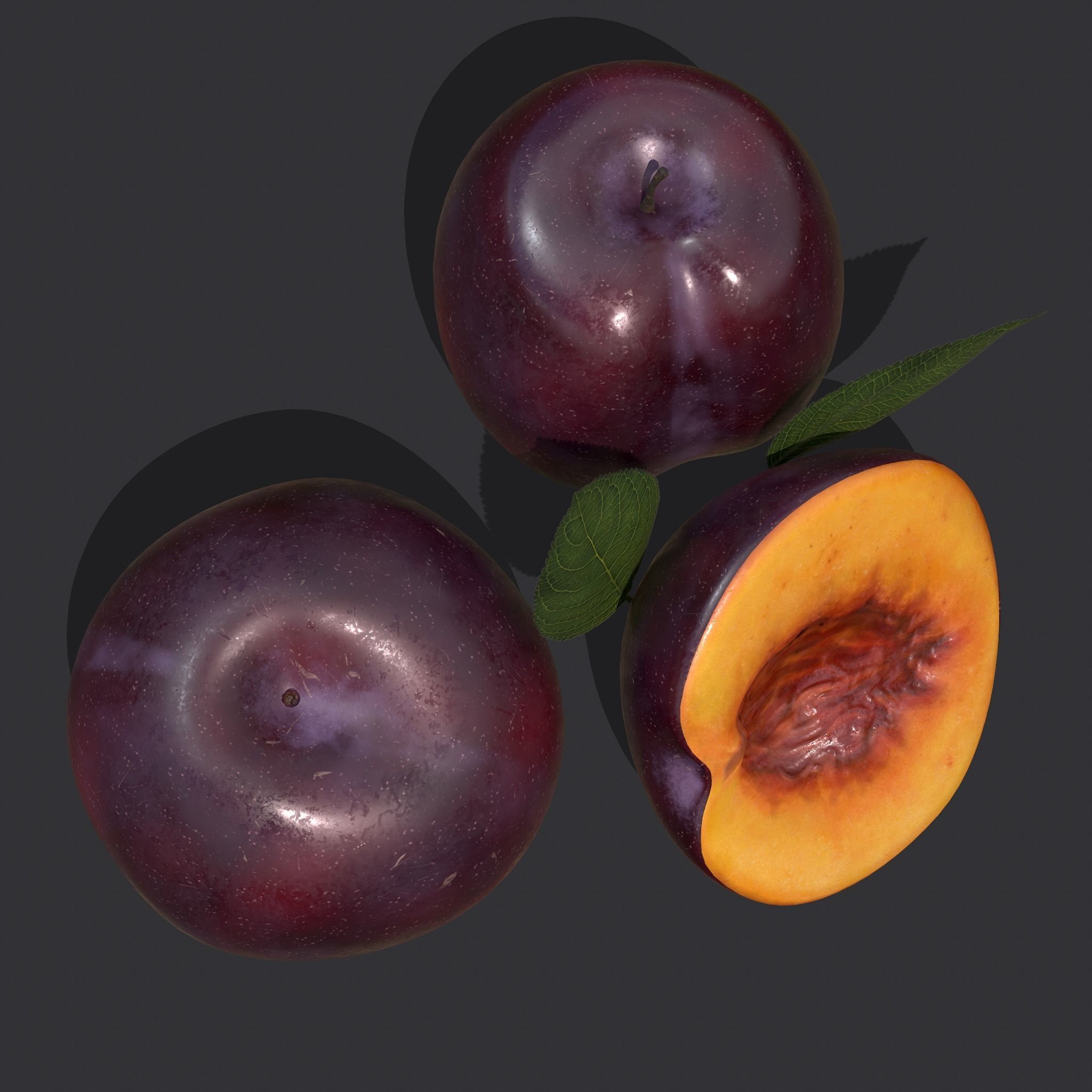 Plum Delicious Purple Low-poly 3D model_10