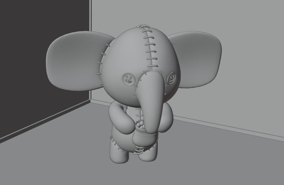 TOY ELPHANT ANIMATED Low-poly 3D model_2