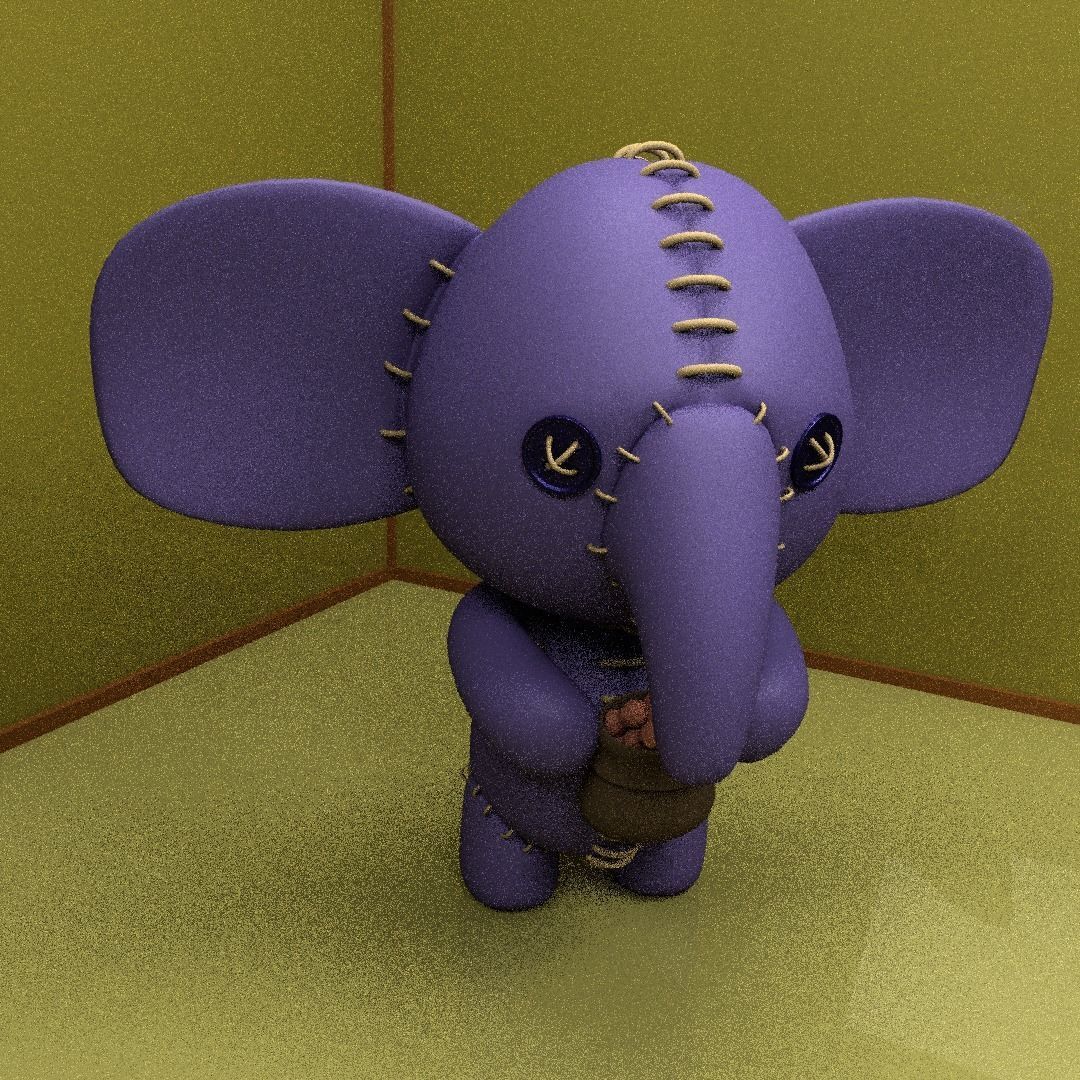 TOY ELPHANT ANIMATED Low-poly 3D model_3