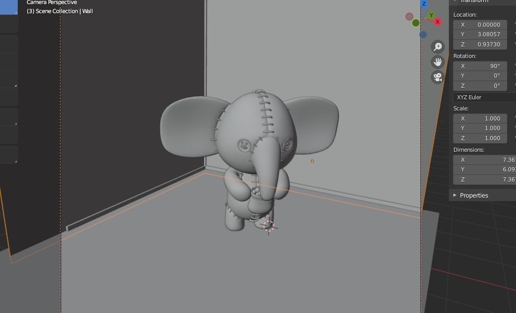 TOY ELPHANT ANIMATED Low-poly 3D model_1