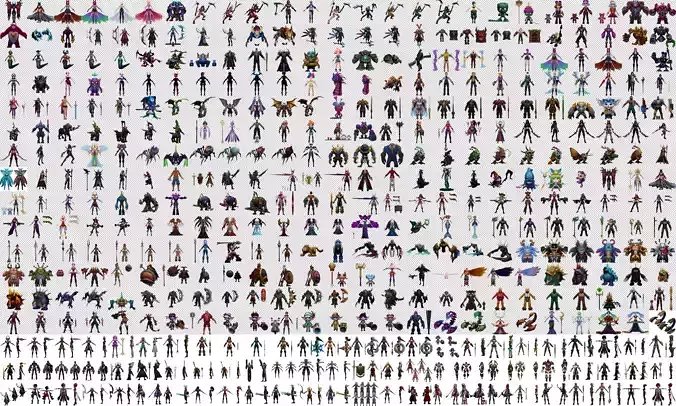 Collection Cartoon Character Fantasy LOL Lowpoly