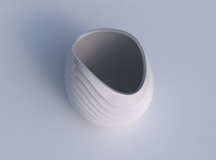 Bowl compressed 3 with horizontal wavy inverted layers 3D print model_1