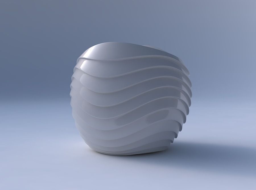 Bowl compressed 3 with horizontal wavy inverted layers 3D print model_4