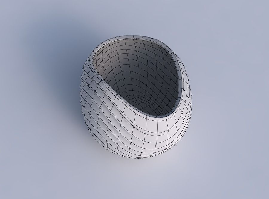 Bowl compressed 3 with horizontal wavy inverted layers 3D print model_6