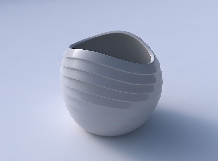 Bowl compressed 3 with horizontal inverted layers 3D print model_3