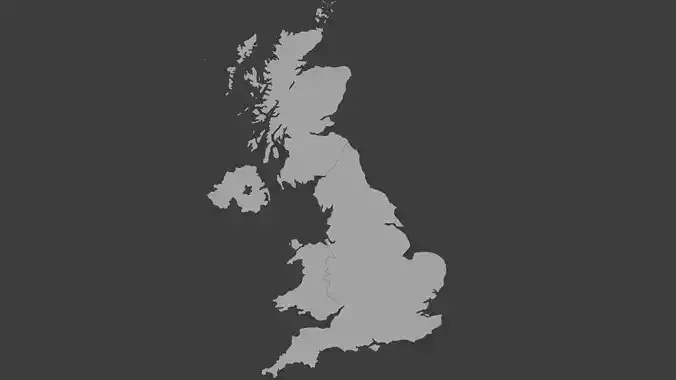 Geography - United Kingdom Low-poly 3D model