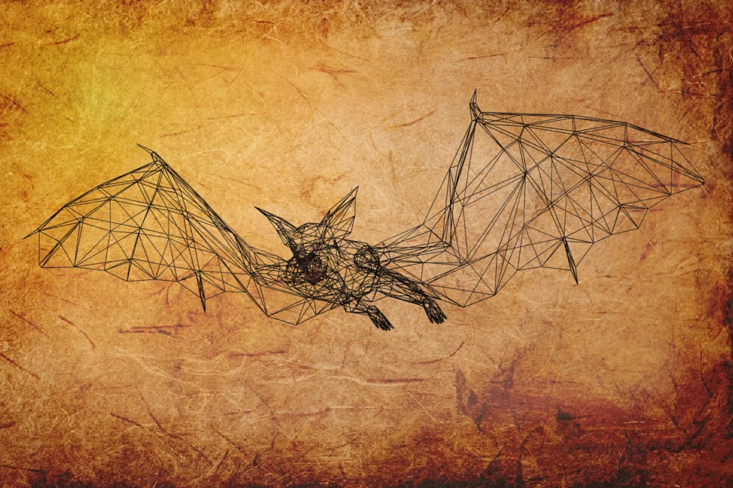 Bird - Bat Low-poly 3D model_7