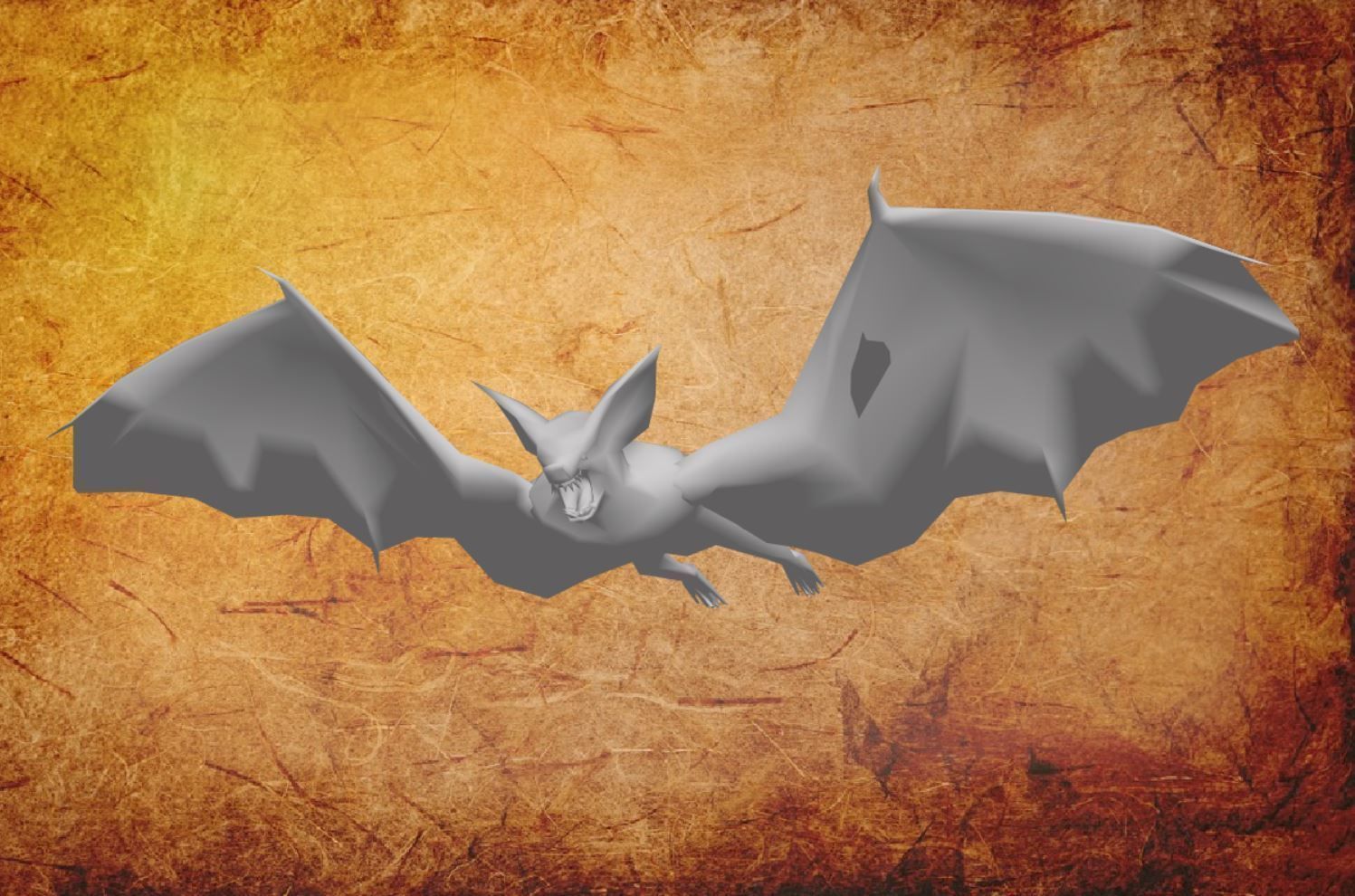 Bird - Bat Low-poly 3D model_6