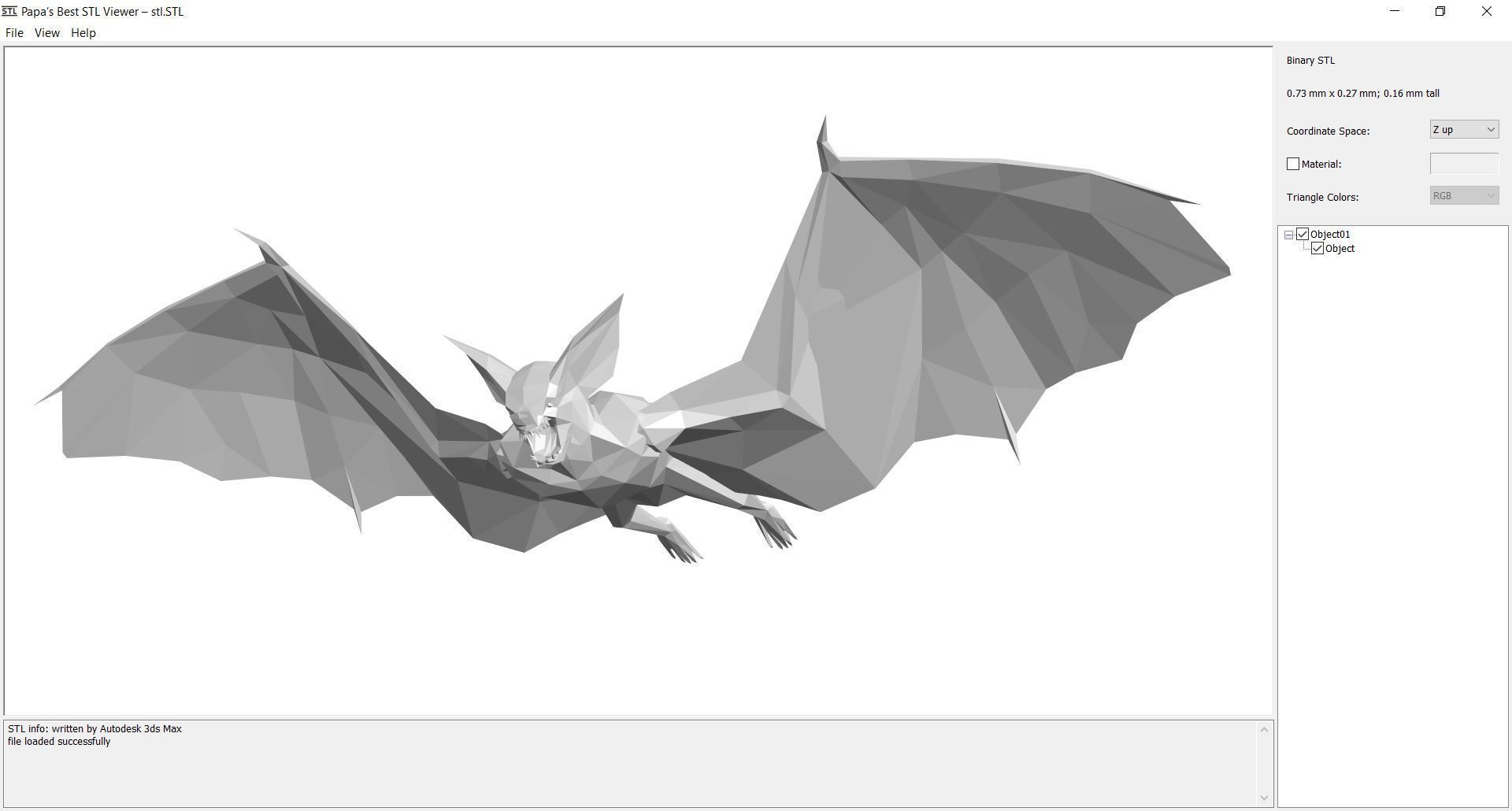 Bird - Bat Low-poly 3D model_5
