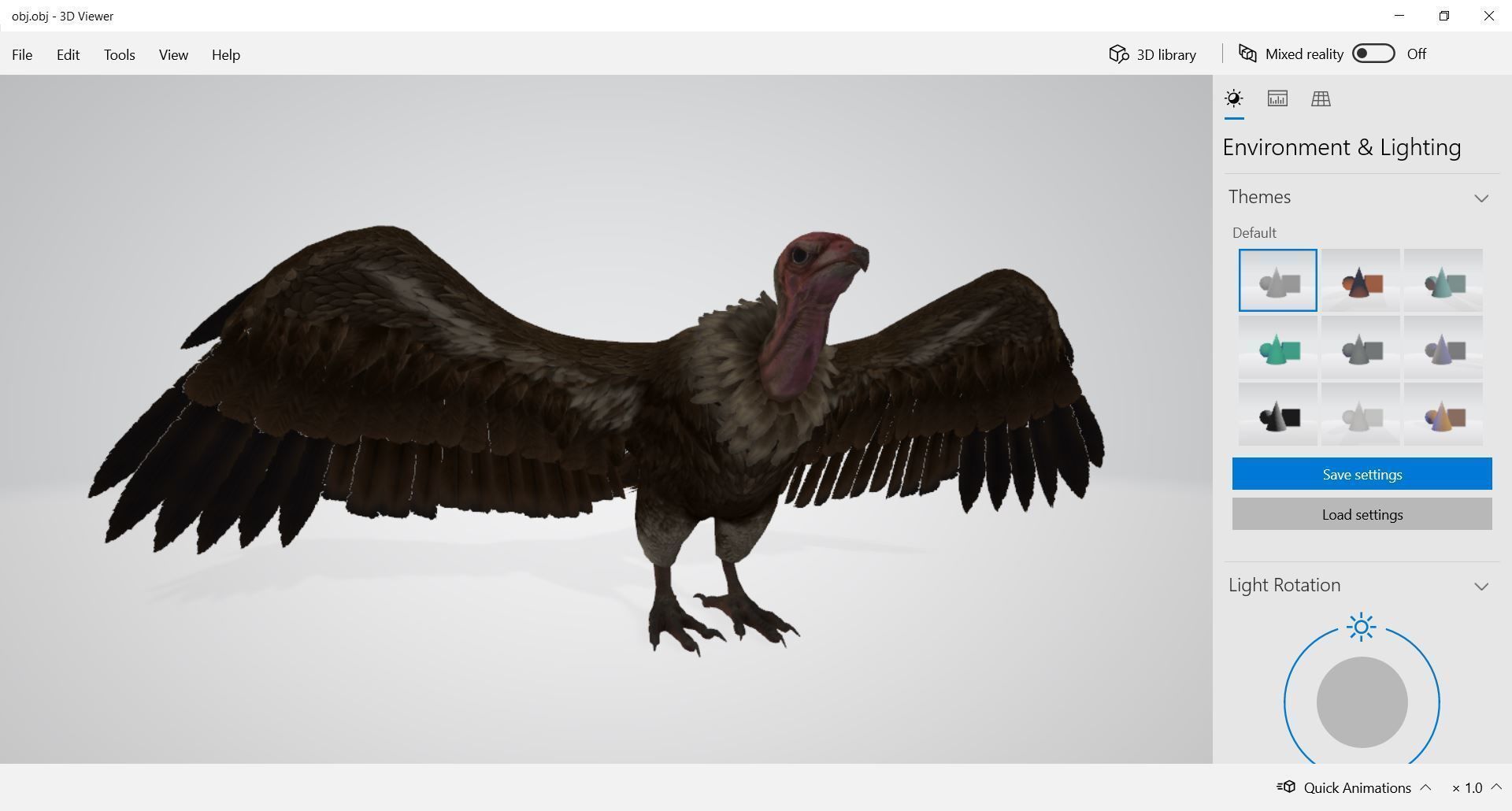 Bird - vulture Low-poly 3D model_13