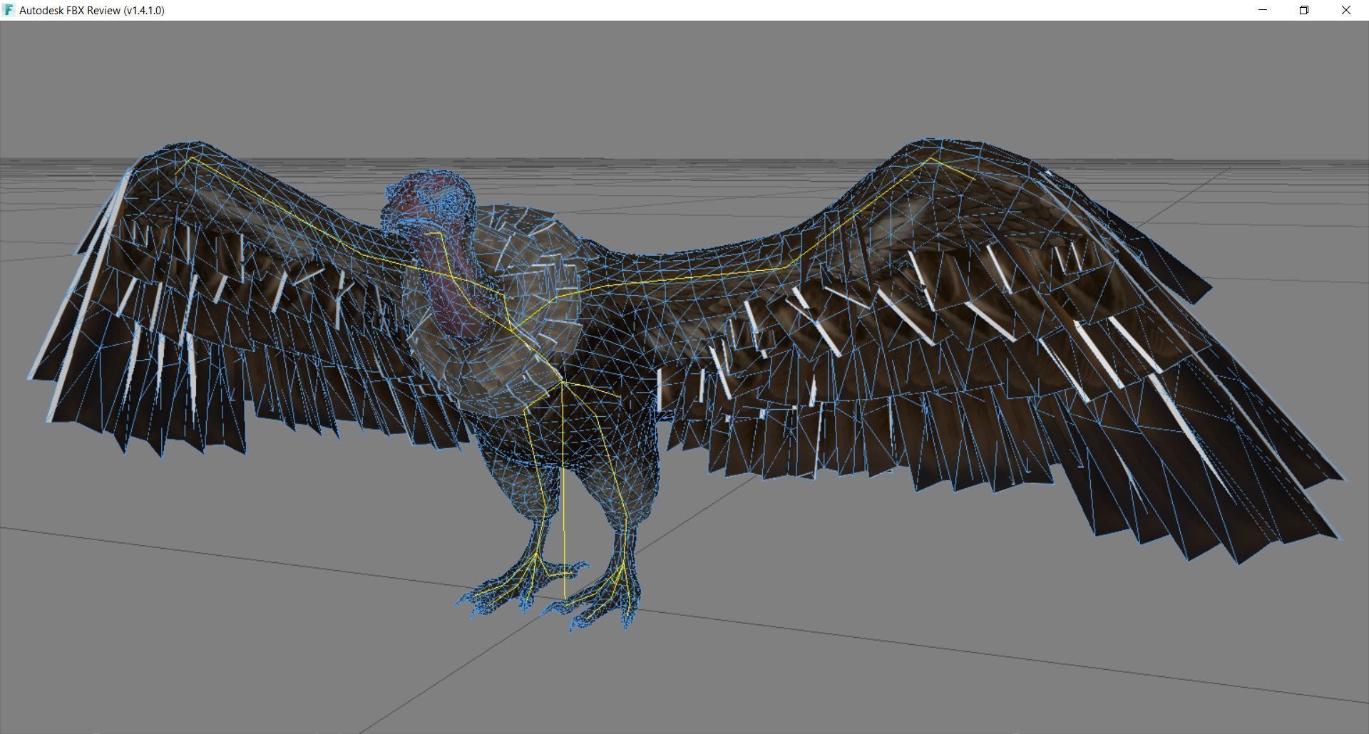 Bird - vulture Low-poly 3D model_2