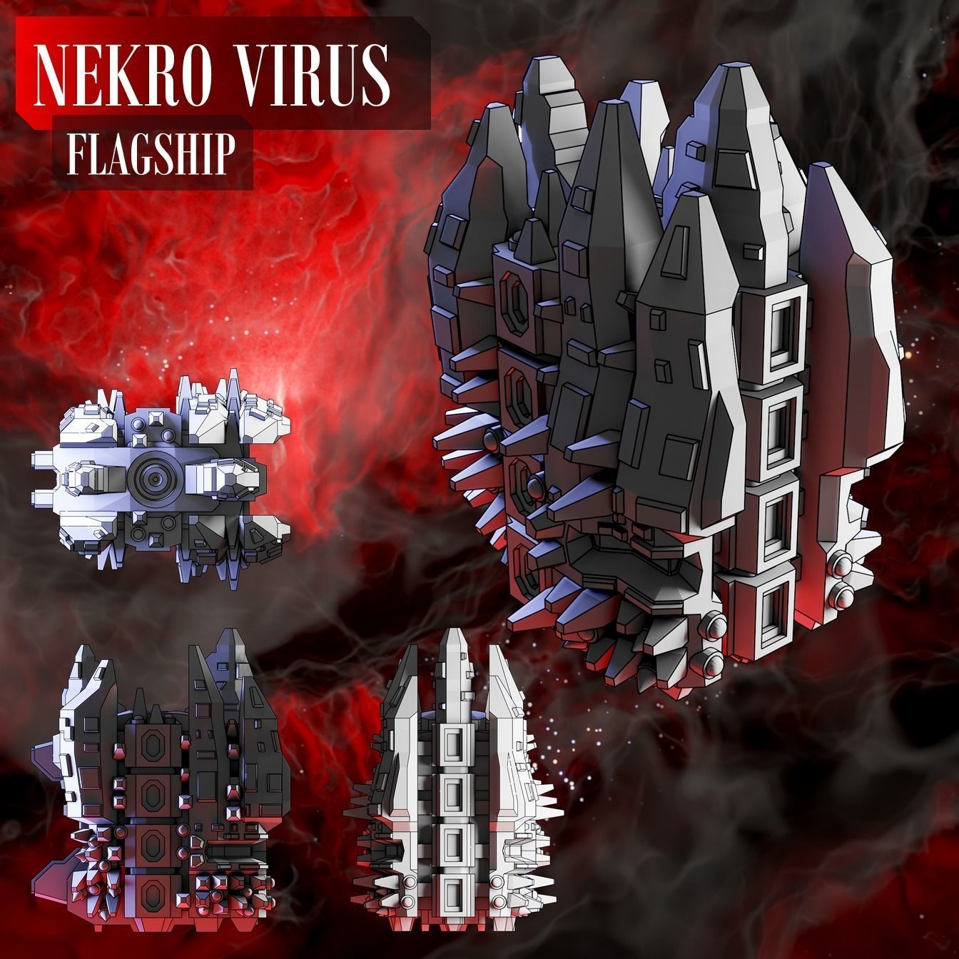 Twilight Imperium ships Nekro Virus 3D print model_4