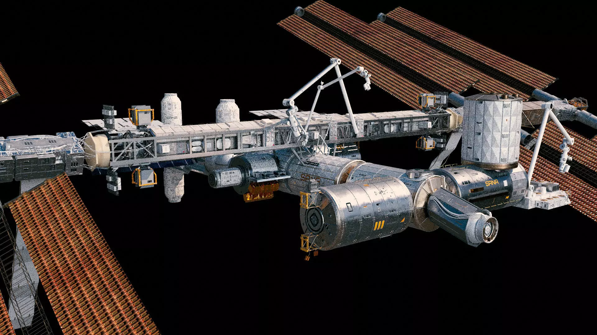 International Space Station - ISS Low poly  3D model_0