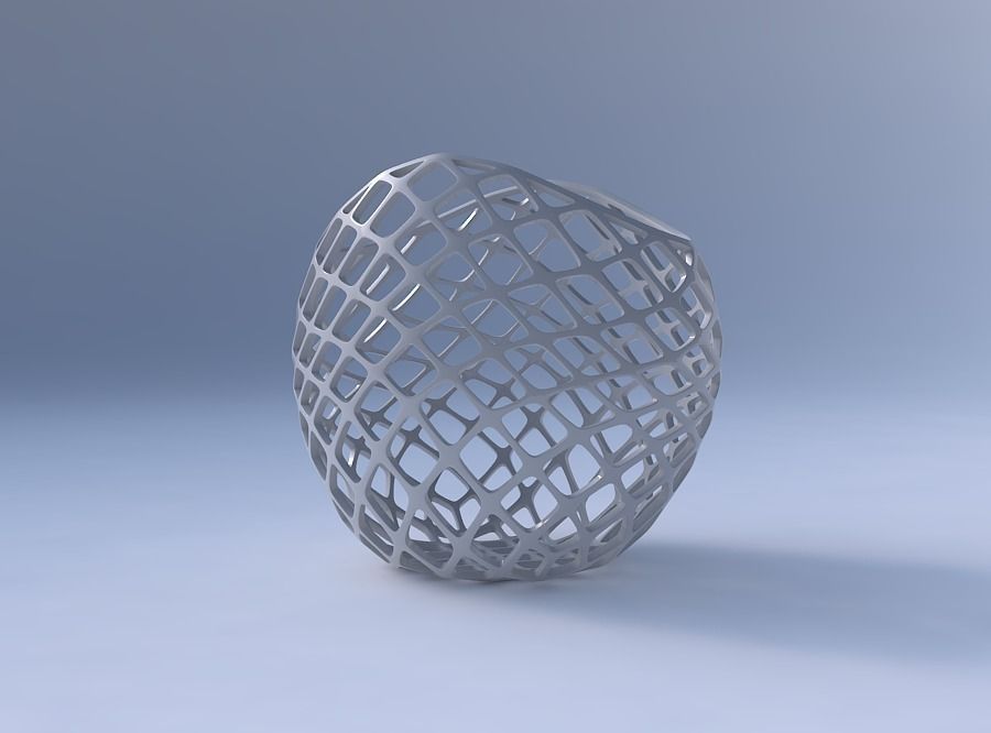 Bowl compressed 3 with diagonal grid lattice 3D print model_4