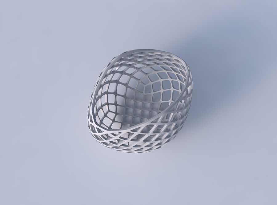 Bowl compressed 3 with diagonal grid lattice 3D print model_2