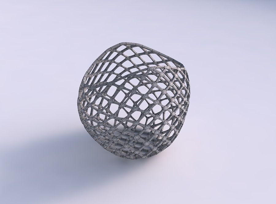 Bowl compressed 3 with diagonal grid lattice 3D print model_5