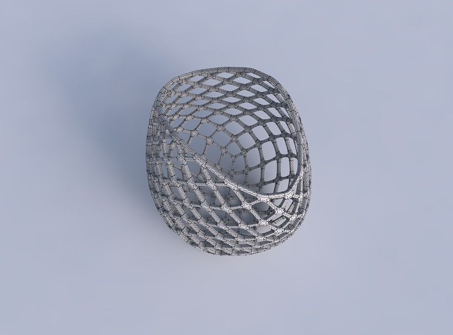 Bowl compressed 3 with diagonal grid lattice 3D print model_6