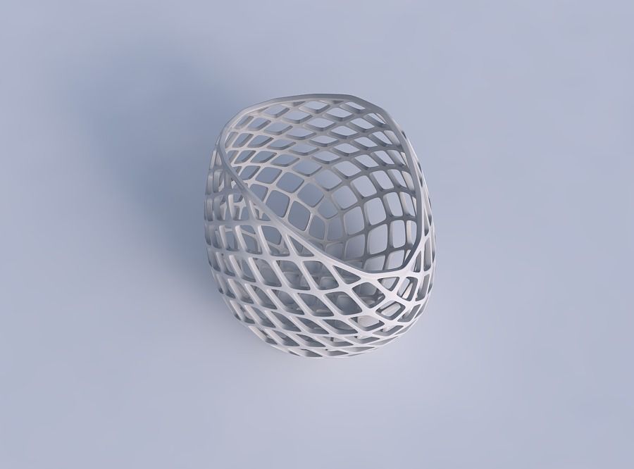 Bowl compressed 3 with diagonal grid lattice 3D print model_1