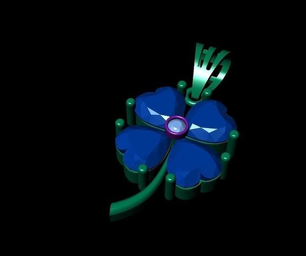 jewellery leaf clover pendant Free 3D print model