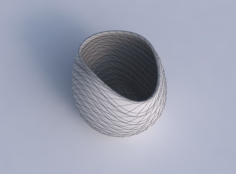 Bowl compressed 3 with curved horizontal wavy sections 3D print model_6