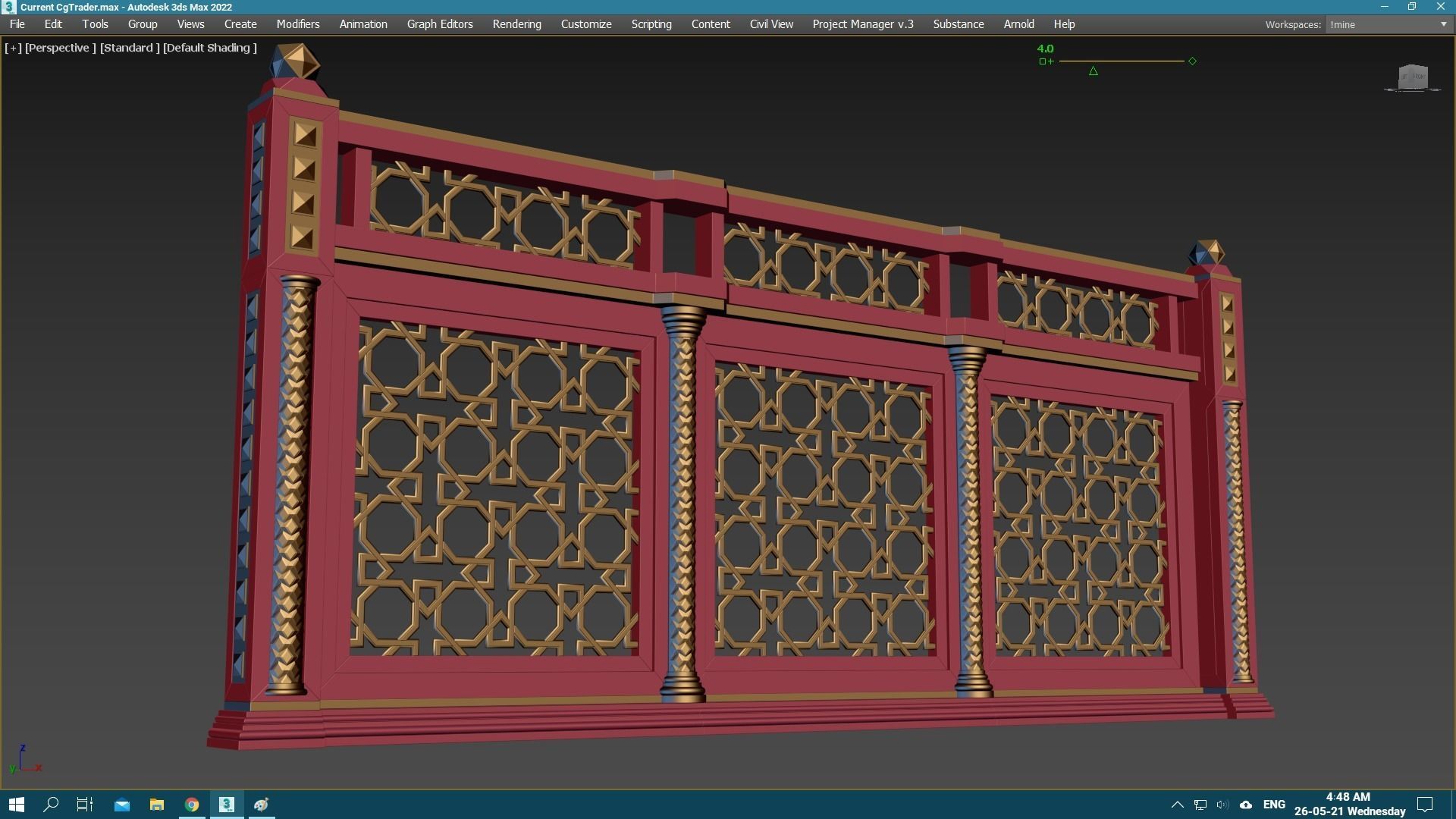 Balcony Railing 01 3D model_3