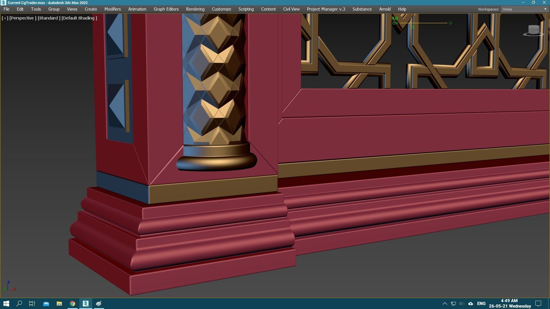 Balcony Railing 01 3D model_4