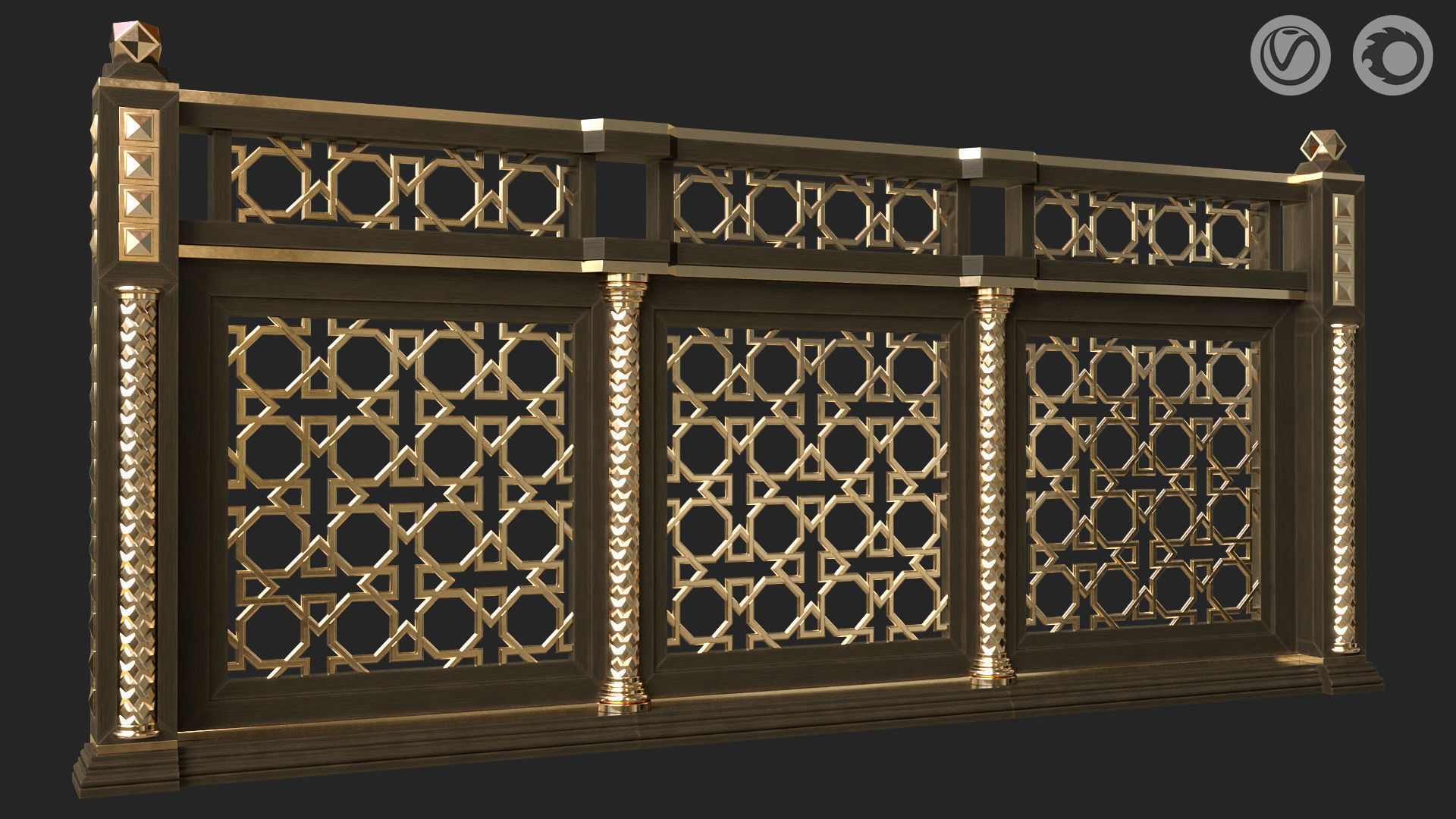 Balcony Railing 01 3D model_1