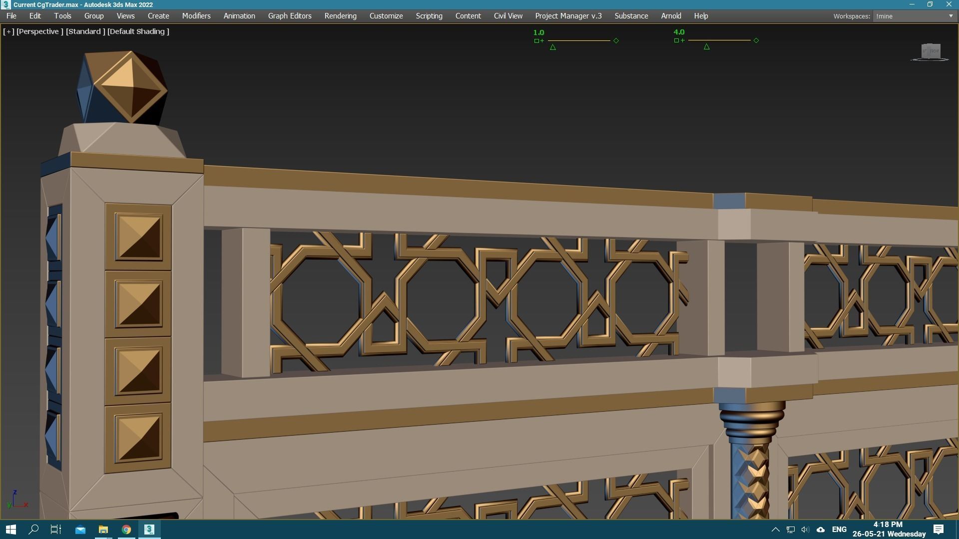 Balcony Railing 01 3D model_6