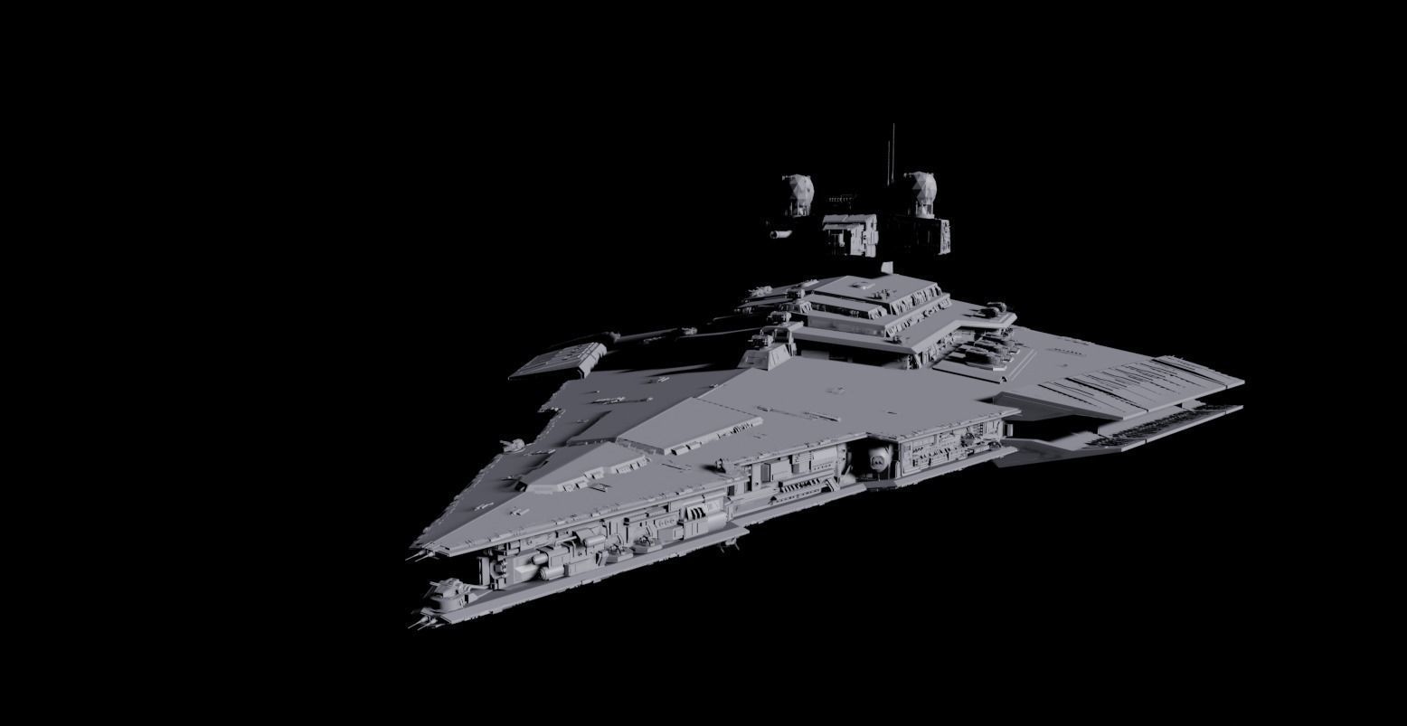 Victory 1 Class Star Destroyer - Star Wars 3D model_16