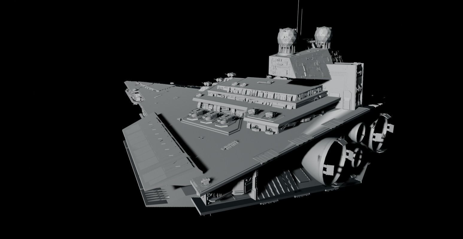 Victory 1 Class Star Destroyer - Star Wars 3D model_18
