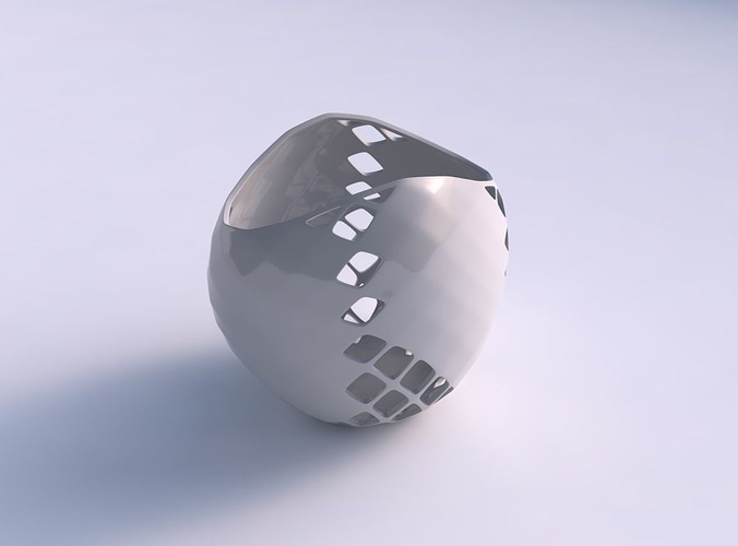 Bowl compressed 3 with diagonal grid lattice 2