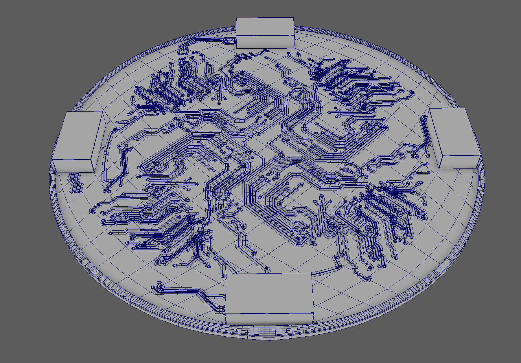 circular circuit board  3D model_2