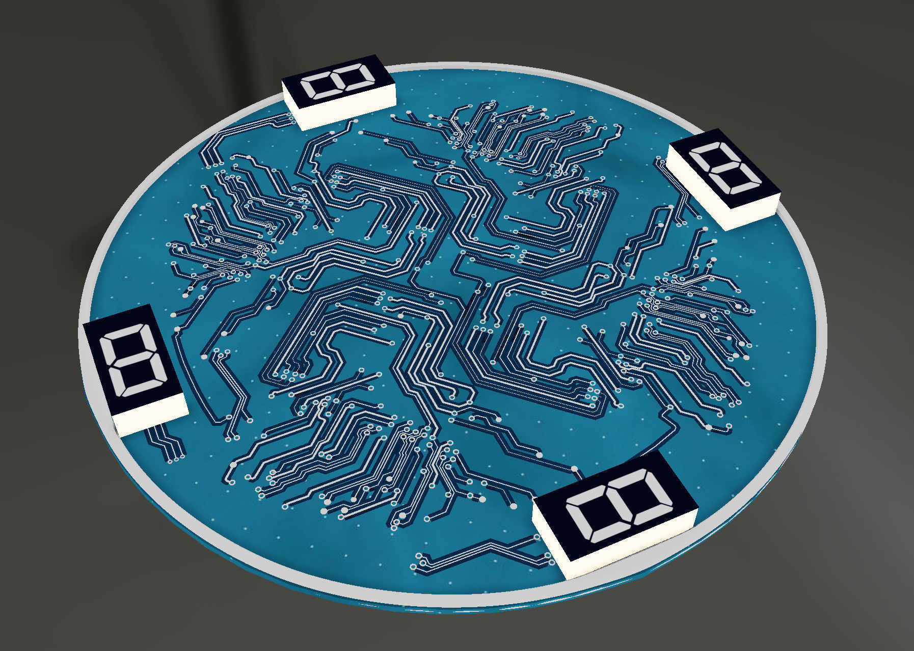 circular circuit board  3D model_1