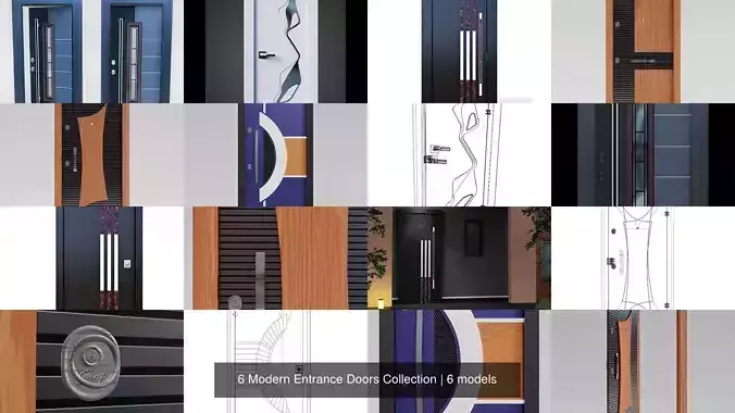 6 Modern Entrance Doors Collection 