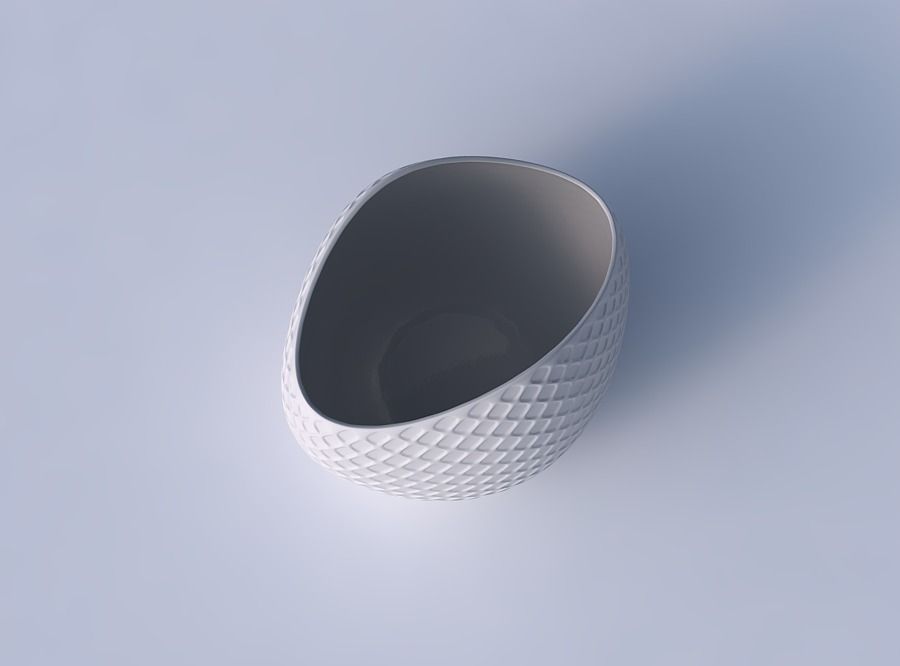Bowl compressed 3 with diagonal grid dents 3D print model_2