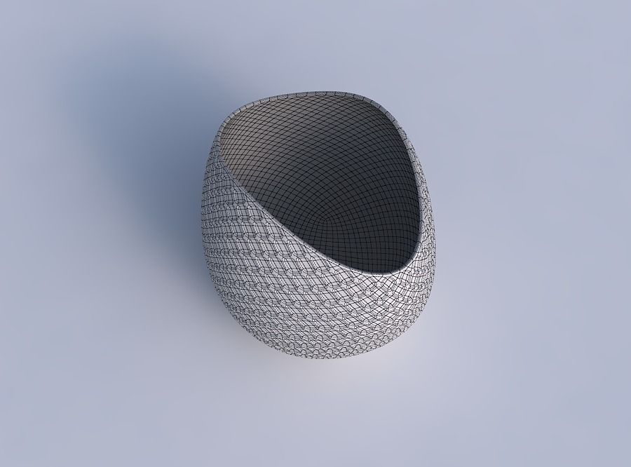 Bowl compressed 3 with diagonal grid dents 3D print model_6