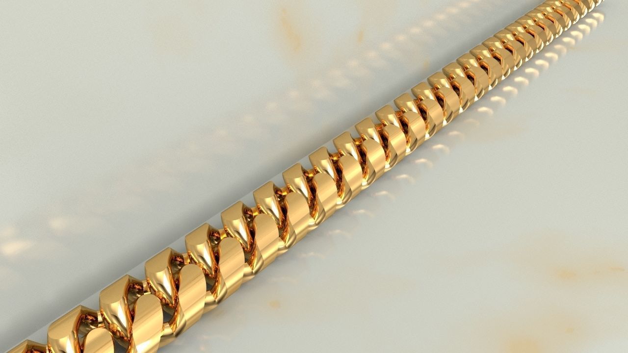 Cuban chain  necklace or bracelet new model 3D print model_1