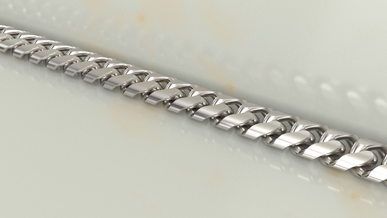 Cuban chain  necklace or bracelet new model 3D print model_5