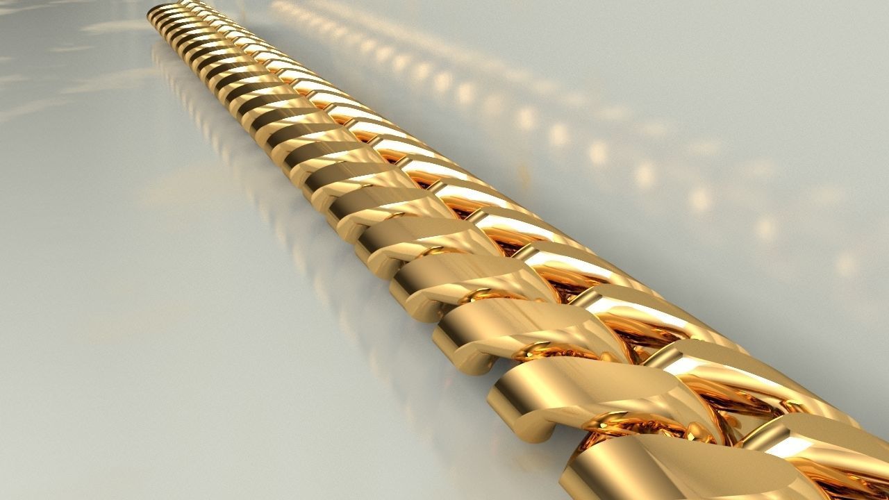 Cuban chain  necklace or bracelet new model 3D print model_2